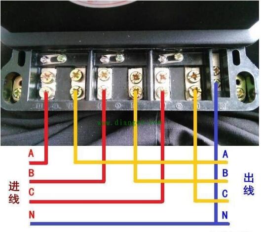 杭州海興DTZ208三相四線智能電能表直通式怎么接線？